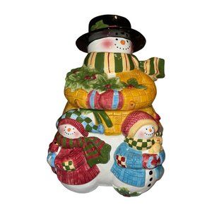 Certified International China Susan Winget Snowman Christmas Holiday Cookie Jar